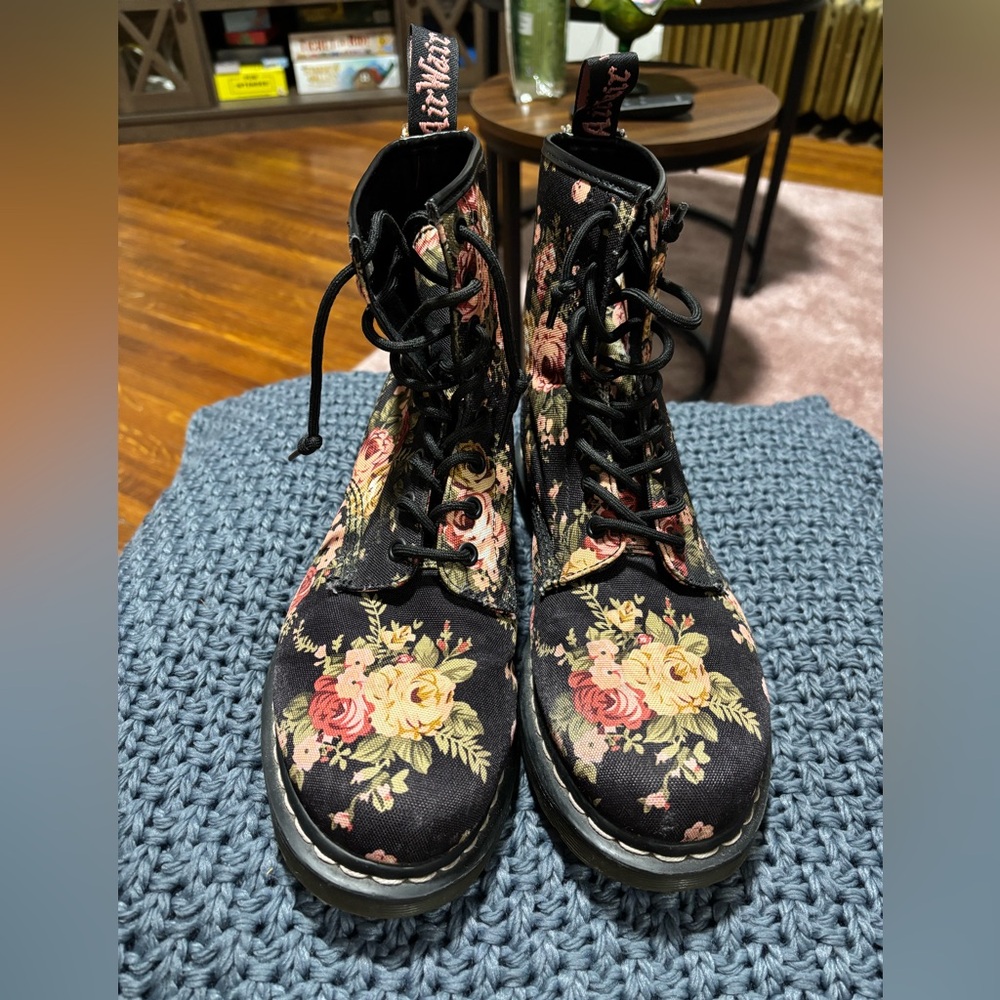 Floral Fabric Dr. Martens Boots